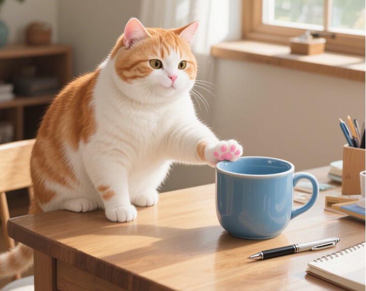 猫咪推东西下桌的原因揭秘，不只是调皮