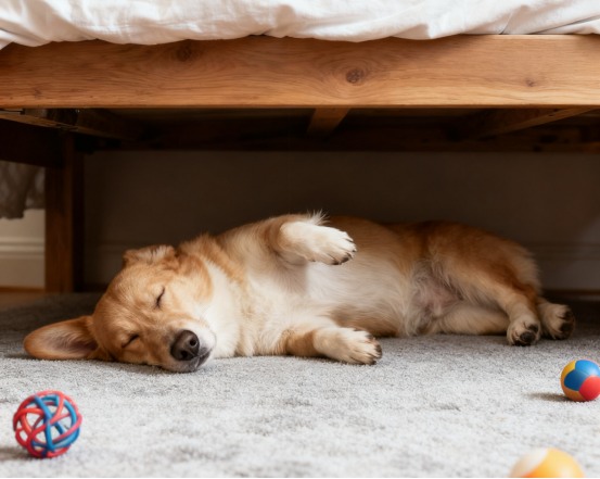 狗狗睡床底下原因揭秘 安全与舒适的心理需求 狗狗睡床底下原因揭秘 安全与舒适的心理需求