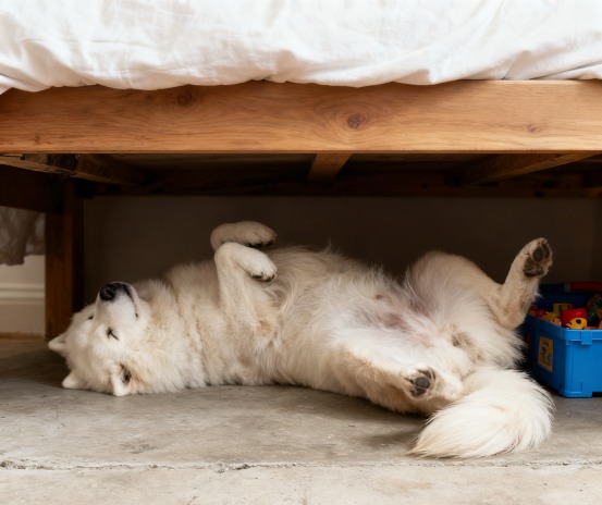 狗狗睡床底下原因揭秘 安全与舒适的心理需求 狗狗睡床底下原因揭秘 安全与舒适的心理需求